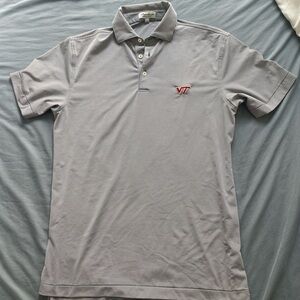 Peter Millar Virginia Tech Gray Polo Shirt